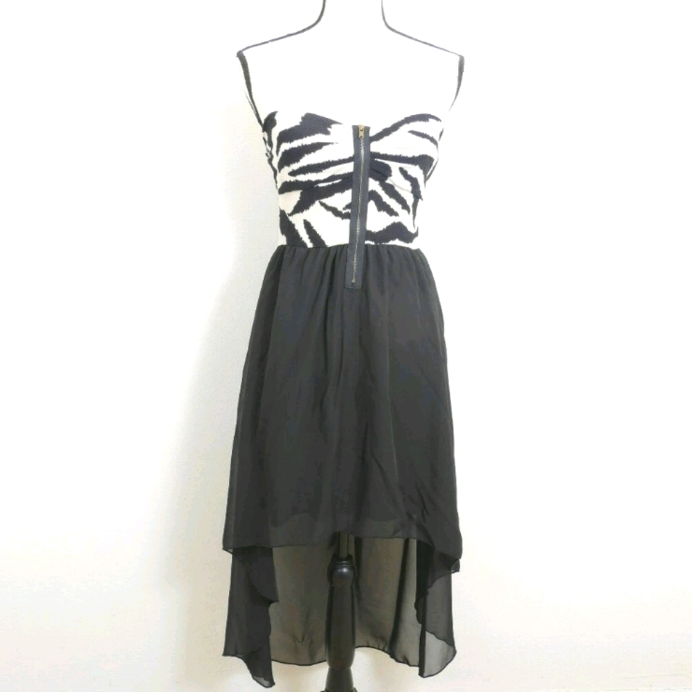 January 7 Zebra Strapless Hi Lo Size Large Dress